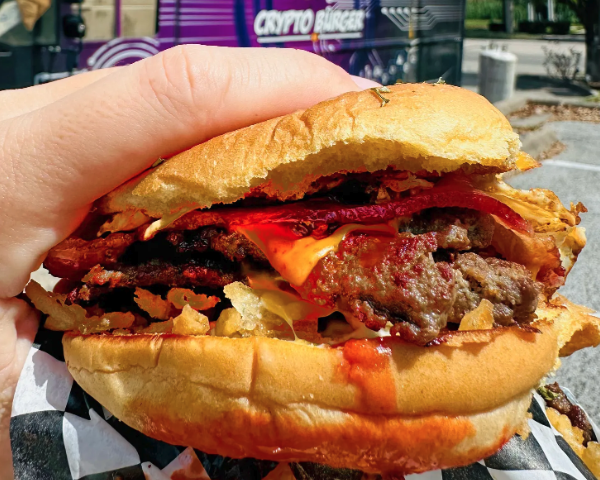 The unique, signature flavor of Crypto Burger’s Bunqua&nbsp;smash